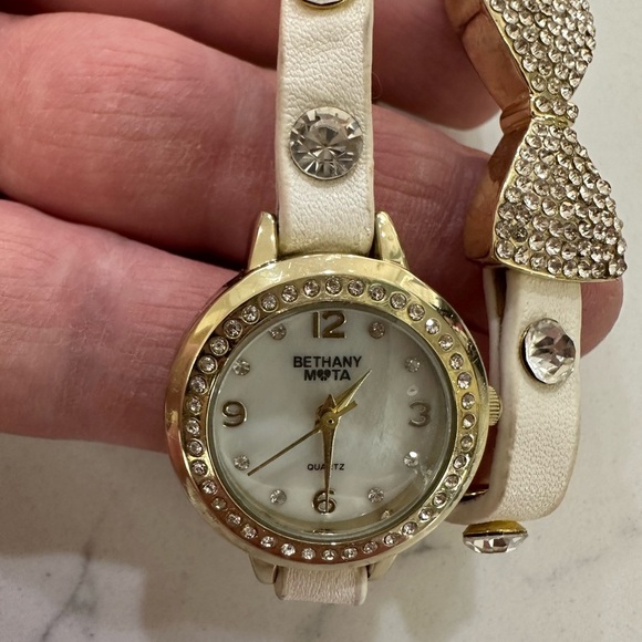 Bethany Mota Gold & Crème Women's Wrap around Watch - Picture 2 of 3